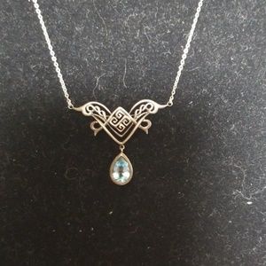 .925 Sterling Silver Topaz Necklace